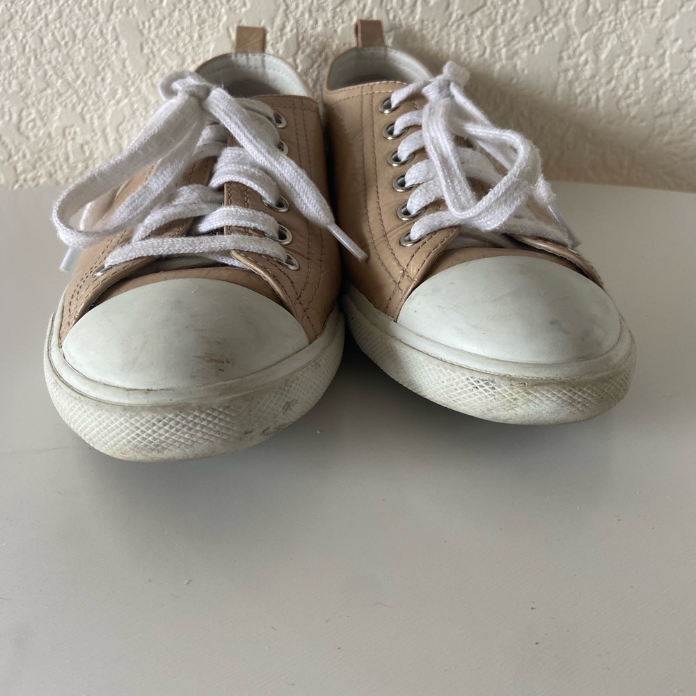 Prada Beige Nude Patent Leather Low top Sneakers - Picture 6 of 7